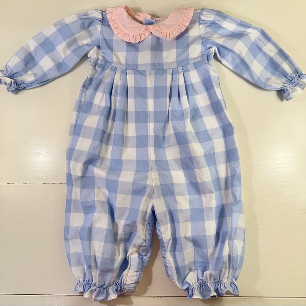 James & Lottie Gingham Romper 9M